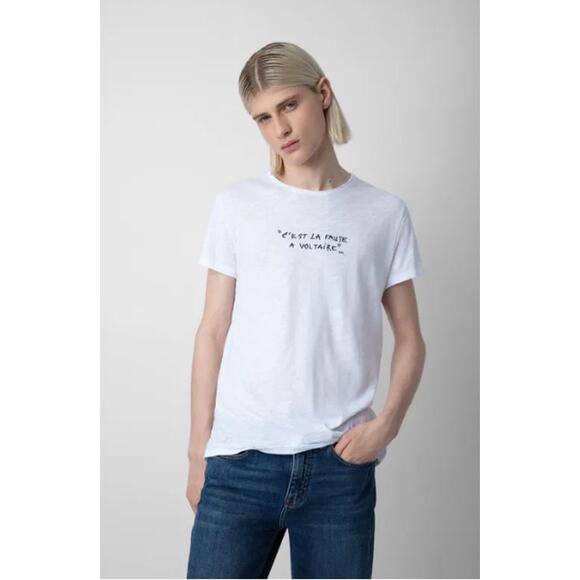 Zadig Voltaire Shirt Mens Small Toby Slub T Shirt White Minimalist Quiet Luxury - Picture 1 of 12